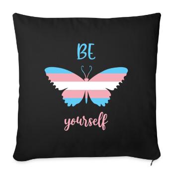 LGBT Pride Month - Be Yourself - Trans Power - Sofa pillowcase 17,3'' x 17,3'' (45 x 45 cm) - black - Front