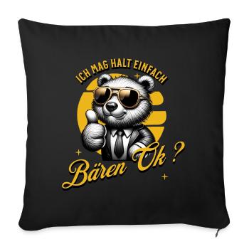 I just like bears - Sofa pillowcase 17,3'' x 17,3'' (45 x 45 cm) - black - Front