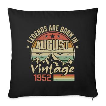 August 1952 Anniversary 1952 - Legends August 1952 - Sofa pillowcase 17,3'' x 17,3'' (45 x 45 cm) - black - Front