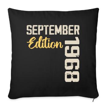 September 1968 - 56th Anniversary September 1968 - Sofa pillowcase 17,3'' x 17,3'' (45 x 45 cm) - black - Front