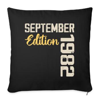 Septembre 1982 - 42e Anniversaire September 1982 - Housse de coussin décorative 45 x 45 cm - noir - Devant