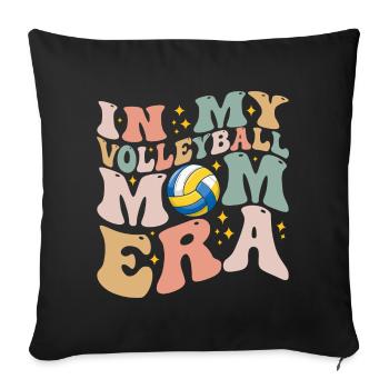 In My Volleyball Mom Era - Groovy Volleyball - Sofa pillowcase 17,3'' x 17,3'' (45 x 45 cm) - black - Front