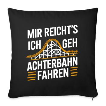 Roller Coaster Amusement Park Roller Coaster - Sofa pillowcase 17,3'' x 17,3'' (45 x 45 cm) - black - Front