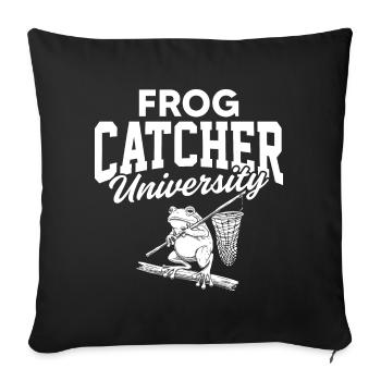 Frog Catcher Université Amphibiens Capture Master - Housse de coussin décorative 45 x 45 cm - noir - Devant