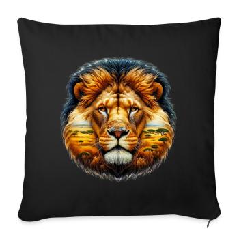 Lion - Sofa pillowcase 17,3'' x 17,3'' (45 x 45 cm) - black - Front