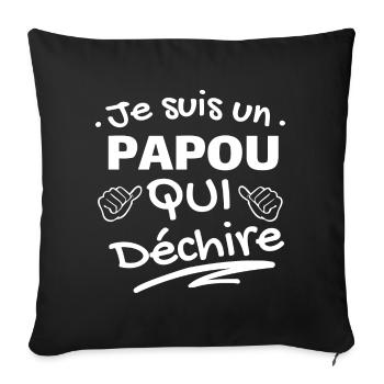 Humour Papou Qui Déchire T-shirt - Housse de coussin décorative 45 x 45 cm - noir - Devant