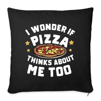 Pizza Italie Restauration rapide - Housse de coussin décorative 45 x 45 cm - noir - Devant