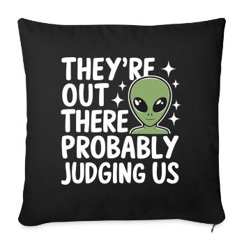Alien UFO Aliens Außerirdischer - Sofakissenbezug 45 x 45 cm - Schwarz - Vorne