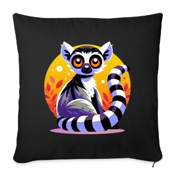 Lémurien - Housse de coussin décorative 45 x 45 cm - noir - Devant
