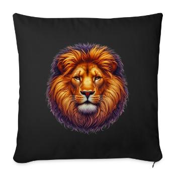 Lion - Sofa pillowcase 17,3'' x 17,3'' (45 x 45 cm) - black - Front