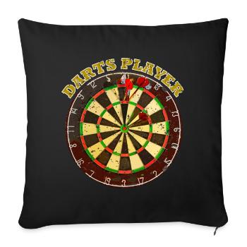 Conception de motif de joueur de fléchettes - Housse de coussin décorative 45 x 45 cm - noir - Devant