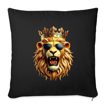 Leo (01) - Sofa pillowcase 17,3'' x 17,3'' (45 x 45 cm) - black - Front