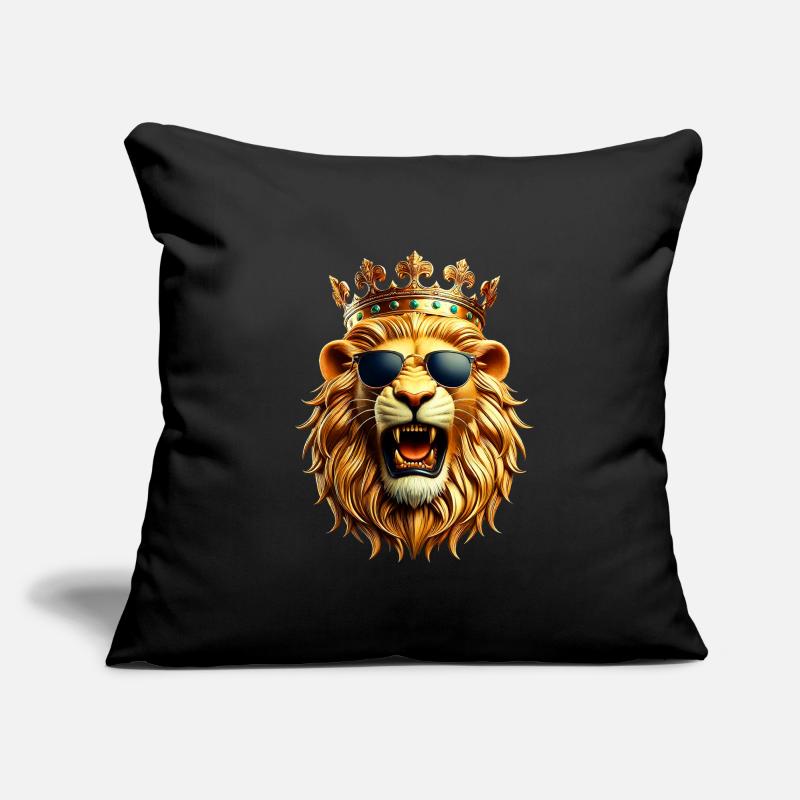 Lion (01) Housse de coussin décorative 45 x 45 cm