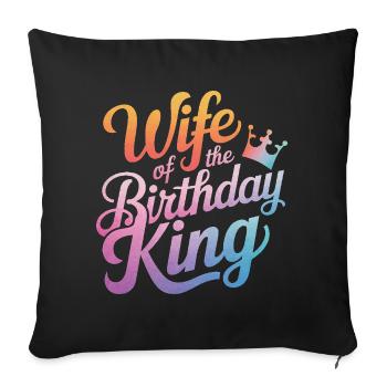 Frau Ehefrau Partnerin Familie Verheiratet - Sofakissenbezug 45 x 45 cm - Schwarz - Vorne