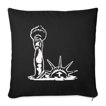La Statue de la Liberté se noie - Housse de coussin décorative 45 x 45 cm - noir - Devant