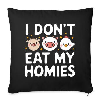 Végétarien Végétalien Végétarien Végétarien - Housse de coussin décorative 45 x 45 cm - noir - Devant