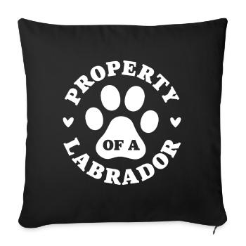 Property of a Labrador - Sofa pillowcase 17,3'' x 17,3'' (45 x 45 cm) - black - Front