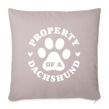 Eigentum eines Dackels - Sofakissenbezug 45 x 45 cm - helles Taupe - Vorne
