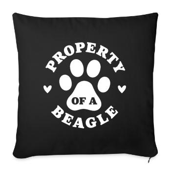 Eigentum eines Beagle - Sofakissenbezug 45 x 45 cm - Schwarz - Vorne