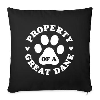 Property of a Great Dane - Sofa pillowcase 17,3'' x 17,3'' (45 x 45 cm) - black - Front