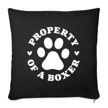 Property of a Boxer - Sofa pillowcase 17,3'' x 17,3'' (45 x 45 cm) - black - Front