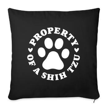 Property of a Shih Tzu - Sofa pillowcase 17,3'' x 17,3'' (45 x 45 cm) - black - Front