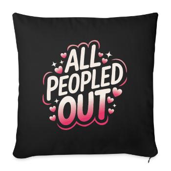 Introverti, antisocial, introverti - Housse de coussin décorative 45 x 45 cm - noir - Devant