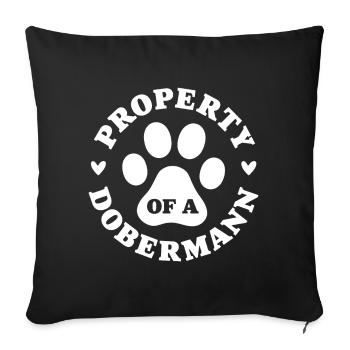 Propriété d’un Dobermann - Housse de coussin décorative 45 x 45 cm - noir - Devant