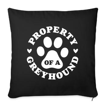 Property of a Greyhound - Sofa pillowcase 17,3'' x 17,3'' (45 x 45 cm) - black - Front