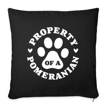 Propriété d’un Loulou de Poméranie - Housse de coussin décorative 45 x 45 cm - noir - Devant