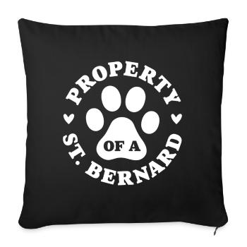 Property of a St Bernard - Sofa pillowcase 17,3'' x 17,3'' (45 x 45 cm) - black - Front