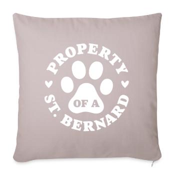 Eigentum eines Bernhardiners - Sofakissenbezug 45 x 45 cm - helles Taupe - Vorne