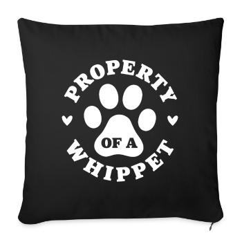 Propriété d’un Whippet - Housse de coussin décorative 45 x 45 cm - noir - Devant