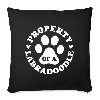 Propriété d’un Labradoodle - Housse de coussin décorative 45 x 45 cm - noir - Devant