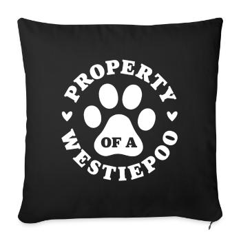 Property of a Westiepoo - Sofa pillowcase 17,3'' x 17,3'' (45 x 45 cm) - black - Front