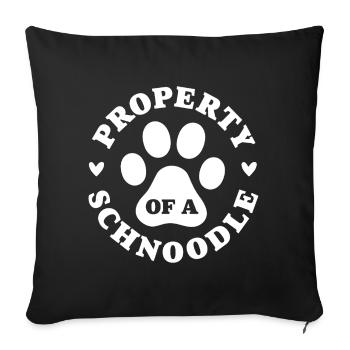 Propriété d’un Schnoodle - Housse de coussin décorative 45 x 45 cm - noir - Devant