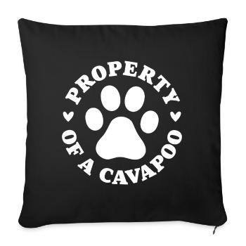 Property of a Cavapoo - Sofa pillowcase 17,3'' x 17,3'' (45 x 45 cm) - black - Front