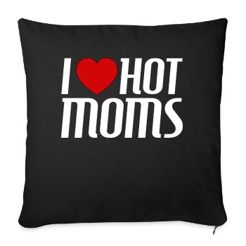 J’adore les mamans sexy - Housse de coussin décorative 45 x 45 cm - noir - Devant