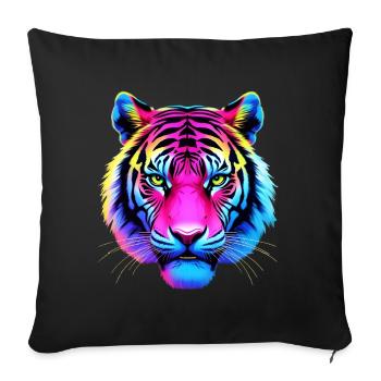 Neon Tiger - Sofakissenbezug 45 x 45 cm - Schwarz - Vorne