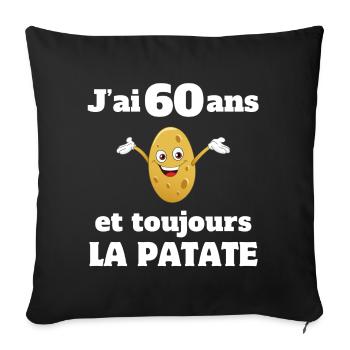anniversaire, anniversaire 60 ans, 60 ans - Housse de coussin décorative 45 x 45 cm - noir - Devant