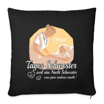 Sœur de jour - Housse de coussin décorative 45 x 45 cm - noir - Devant