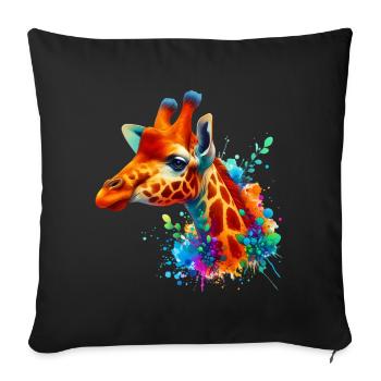 Girafe - Housse de coussin décorative 45 x 45 cm - noir - Devant