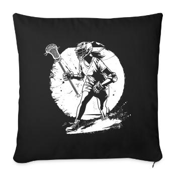 Lacrosse Player Sketch - Sofa pillowcase 17,3'' x 17,3'' (45 x 45 cm) - black - Front