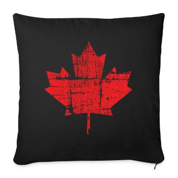 Rustic Wooden Maple Leaf - Sofa pillowcase 17,3'' x 17,3'' (45 x 45 cm) - black - Front