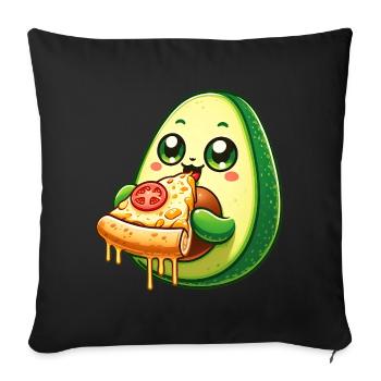 Avocado Pizza Lover Italian Pizza - Sofa pillowcase 17,3'' x 17,3'' (45 x 45 cm) - black - Front