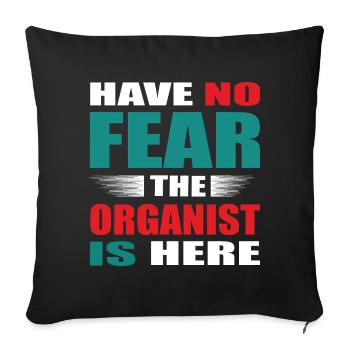 N’ayez crainte, l’organiste est là Tenue - Housse de coussin décorative 45 x 45 cm - noir - Devant