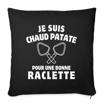 raclette, fondue, melted cheese - Sofa pillowcase 17,3'' x 17,3'' (45 x 45 cm) - black - Front