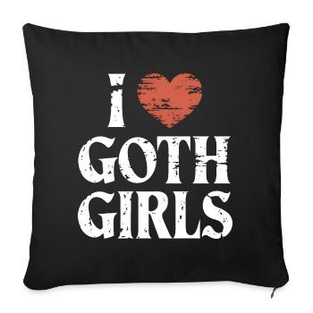 Love Goth Girls! Gothic Aesthetic Goth Mommy - Sofa pillowcase 17,3'' x 17,3'' (45 x 45 cm) - black - Front