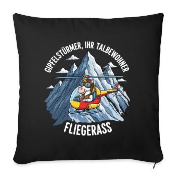 Pilote Licorne - Housse de coussin décorative 45 x 45 cm - noir - Devant