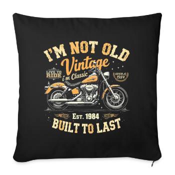 Vintage 1984 Born Moto Cadeau d’anniversaire - Housse de coussin décorative 45 x 45 cm - noir - Devant